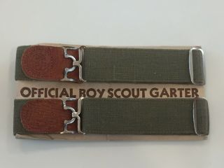 1930s Or 1940s Official Boy Scout Sock Garters On Card