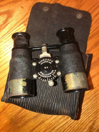 Vintage Wollensak 6 X Biascope Binoculars,  Case