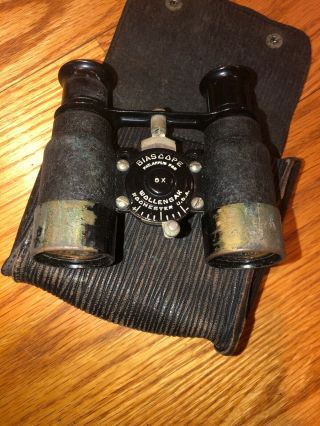 Vintage Wollensak 6 X Biascope Binoculars,  Case 3