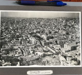 Lebanon Vintage 1930s Beyrouth Two Photo Of Beirut,  Hotel,  Center On Thick Card