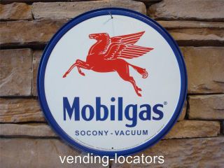 Mobilgas Mobil Gas Oil Blue Red Pegasus Metal 12 " Sign Vintage Retro Garage