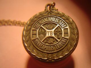 The Minneapolis Star Minneapolis Tribune Medal Medallion Pendant Vintage Rare