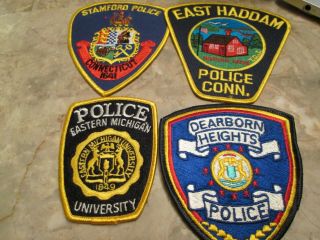 4 Different Police Patches 2 Michigan And 2 Connecticut