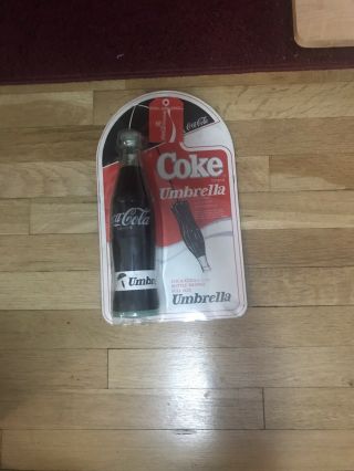 Vintage 1985 Coca - Cola Bottle Umbrella - Still In Packaging - Bottle Shaped