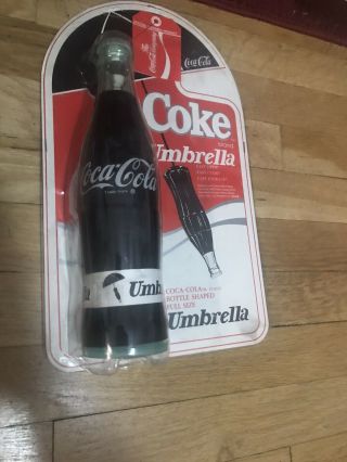 Vintage 1985 Coca - Cola Bottle Umbrella - Still In Packaging - Bottle Shaped 2