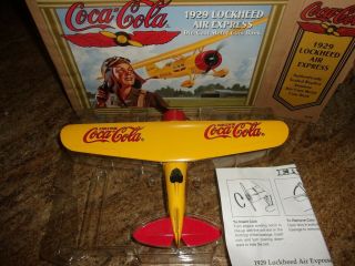 1929 Coca Cola Lockheed Air Express Die - Cast Metal Coin Airplane Bank 1994