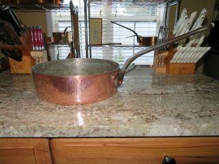 Large Vintage Dehillerin French Copper Saute Pan 30cm (11.  8 Inches)