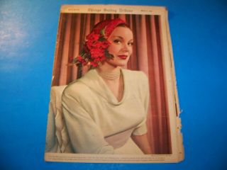 Chicago Sunday Tribune Picture Section 1949 Dorothy Hart Chicago Fashions