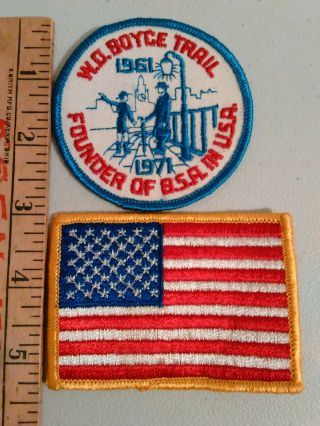Boy Scout W.  D.  Boyce Trail Patch 1961 - 1971,  Usa Flag Patch