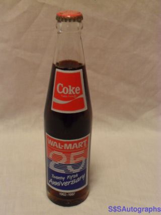 Full Vintage 1962 1987 Walmart 25th Anniversary Coca Cola Advertising Bottle