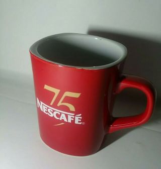 ☕nescafe Coffee Red Mug Cup 75 Year Anniversary Promotional Nestle Rare A7