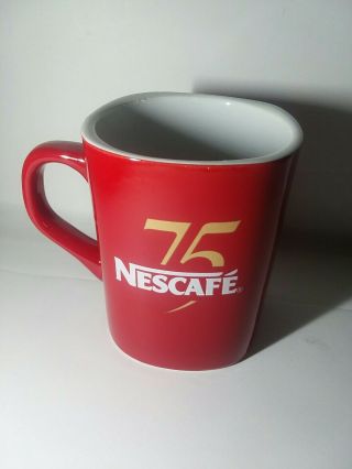 ☕NESCAFE COFFEE Red Mug Cup 75 Year Anniversary Promotional Nestle Rare A7 2