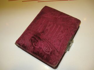 Lovely Empty Velvet Antique Photo Album For Cdv & Cabinet Photos Ivy Pages