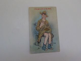 Wwi Postcard 1918 Soldier Stitching Clothing San Antonio Texas Post Card Ww Ww1