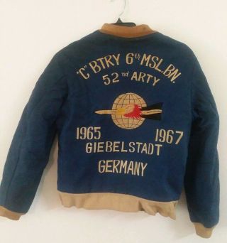 Vintage Embroidered Vietnam Era Souvenir Tour Jacket - - Germany 52nd Arty C - Btry