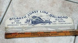 Vintage Atlantic Coast Line Railroad License Plate Topper Acl Rr Train Tag Club