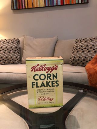 Vintage Kellogg’s Corn Flakes Cereal Box 1933 “ Very Rare”