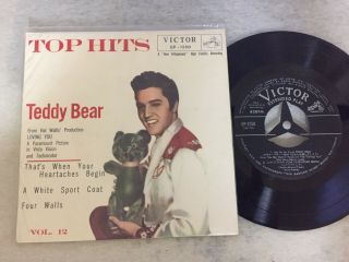 Top Hits Vol.  12 Teddy Bear Japan Ep - 1250 Plastic Cover Sleeve Elvis Presley F/s