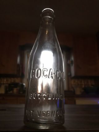 Rare Straight Side Clear " Coca Cola Bottle " Mt.  Vernon Ohio