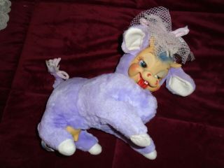 Vintage Rushton Purple Cow Rubber Face Plush RARE Stuffed Animal So Cute 2