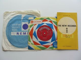 The Beatles 1962 45 My Love Me Do Nems Bag & Record Release Catolouge