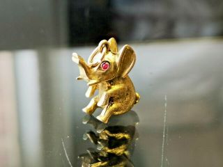 Heavy Georg Jensen Elephant,  Vintage Gold Charm,  UK Hallmarked Gold Cp 2