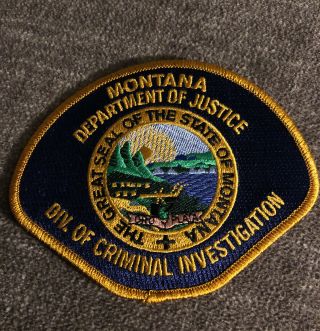 Montana Division Of Criminal Investigation Police Patch