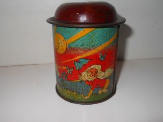 Old Tin Litho Money Box Bank Gadsden For Toys Tinplate Toy Girl And Kite