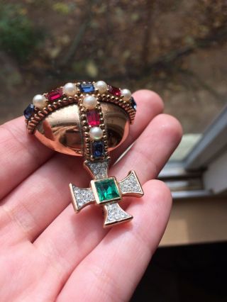 Vintage Trifari Coronation Jewels Orb Pin / Brooch