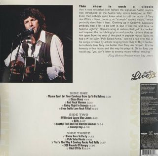 Tony Joe WHITE LP x 2 Live From Austin TX 180g RECORD STORE DAY 2019 WHITE Vinyl 3