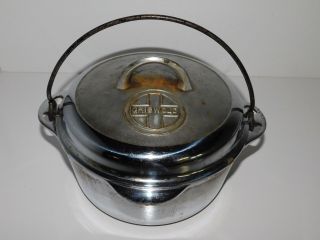Griswold Cast Iron Nickel Chrome Silver Tite Top Dutch Oven 7 1277 1287 Lid