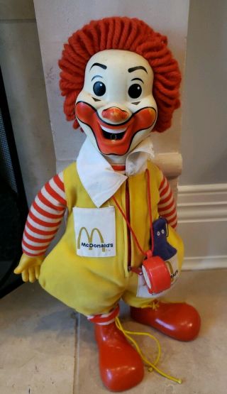 Vintage - Ronald - Mcdonald - Plush - Doll - 21” - Hasbro - 1978 - Clown - With - Whistle -