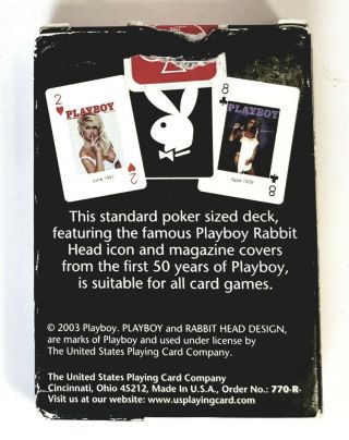 Single Deck of Bicycle Brand Playing Cards,  Dated 2003 Playboy Bunny,  Covers 2