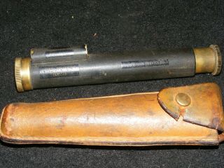 Roker Ranken Antique Brass Telescoping Surveying Scope Level With Leather Case