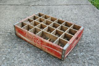 Coca Cola Coke Wood Crate Box Bottle Carrier 18 1/2 " X14 X 4 " 24 Compartment Red