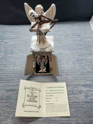 Disney Nightmare Before Christmas Jack And Angel Figurine Pin Box Le 300 W/