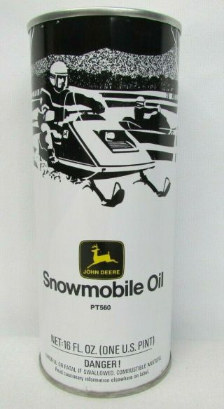 Vintage Old Stock John Deere Snowmobile Oil Pint Can Full
