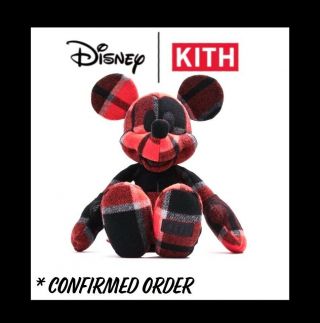 Kith X Disney Large Mickey Plush - Plaid 100 Confirmed,