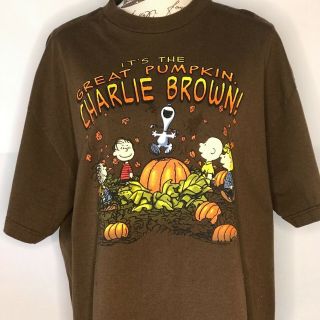Peanuts It’s the Great Pumpkin Charlie Brown Graphic Tee Halloween Shirt Size XL 2