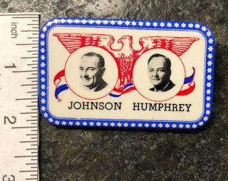 Johnson - Humphrey Presidential Campaign Button: Stars & Eagle Background