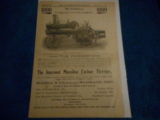 1898 Russell & Co.  Print Advertisement: Compound Traction Engine Featured