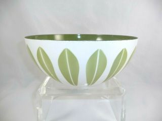 Cathrineholm 8 " Lotus Enameled Bowl Green/white Grete Prytz Kittelsen Design