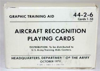 October 1979 Graphic Training Aid Gta Aircraft Recognition Playing Cards 44 - 2 - 6