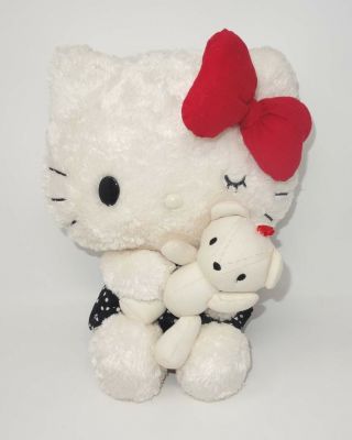 Adorable 13 " Sanrio Japan Hello Kitty Holding Bear Plush Big Doll Sketch Design