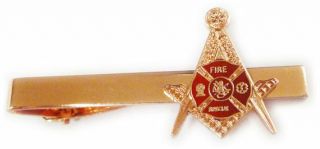 Fire Fighter Fireman Paramedic Rescue Masonic Freemason Tie Bar Clip