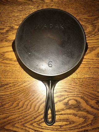 Wapak Cast Iron Skillet 6 Flat,  Cleaned,  Seasoned,  & Smooth