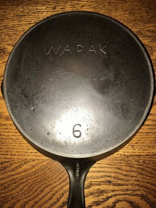 Wapak Cast Iron Skillet 6 Flat,  Cleaned,  Seasoned,  & Smooth 2