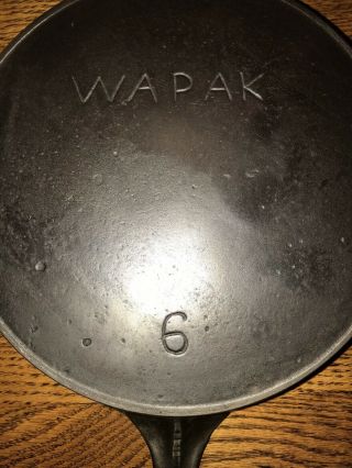 Wapak Cast Iron Skillet 6 Flat,  Cleaned,  Seasoned,  & Smooth 3