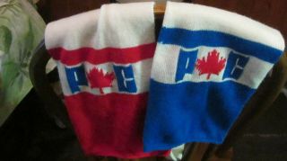 Older Progressive Conservative Party Canada Winter Knitted Scarf 6 1/2 " X58 " L@@k