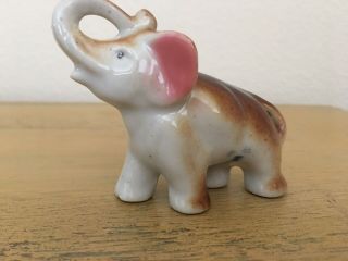 Vintage Ceramic Elephant Trunk Up Japan